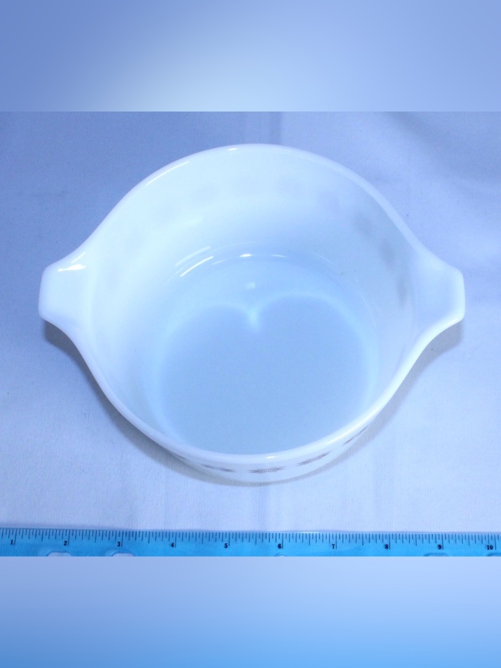 PYREX “Town and Country” Milk Glass Cinderella Dish 1 Q Model 473 #13 - Picture 5 of 7
